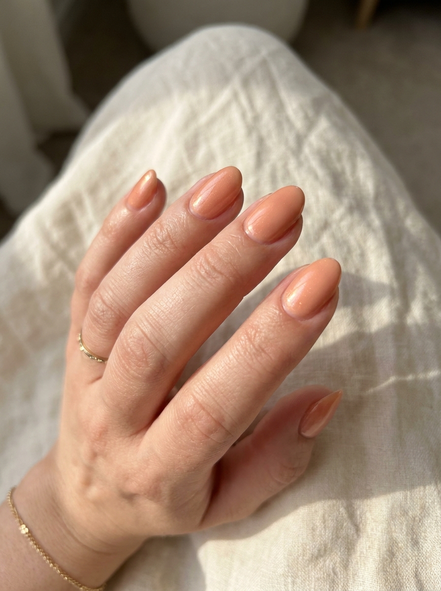Peach Glazed Nails als Glazed Nails Inspiration 2026